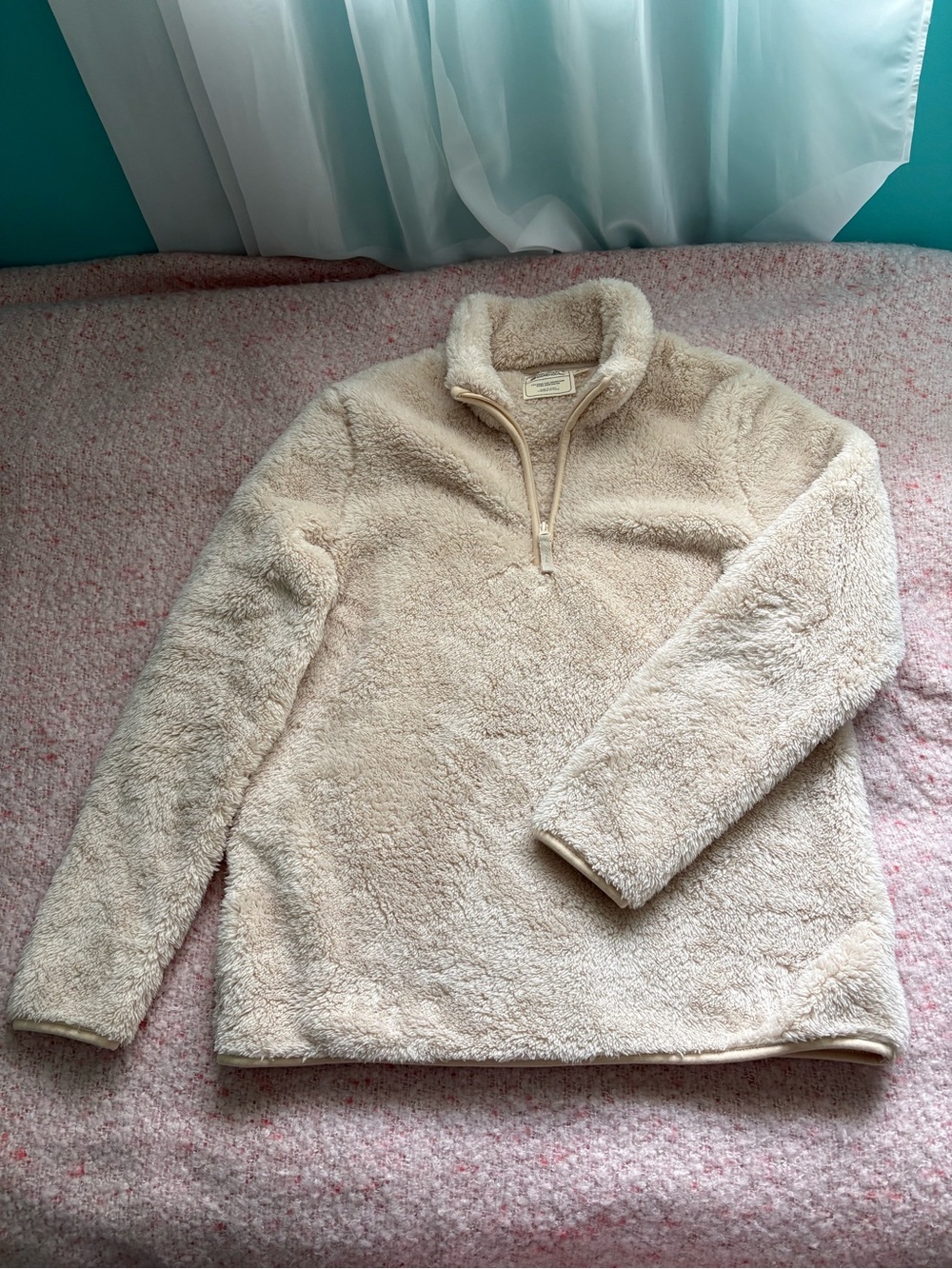 Soft Cream Sherpa Half-Zip Pullover - Cozy Turtleneck Sweater